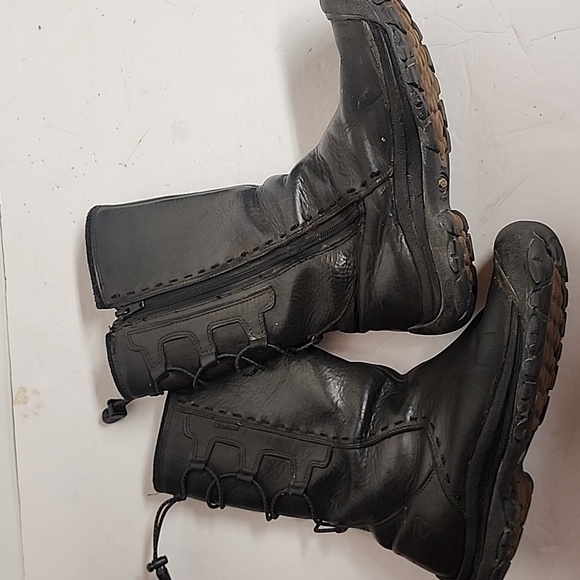 Keen Dry Anti-Slip Black Leather Waterproof Side Zip Rain Snow Boots Sz 8 - Picture 1 of 14